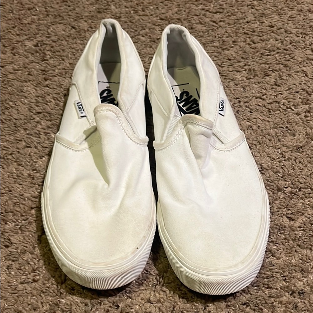 Vans Women’s White Slip-On Shoes Size 9